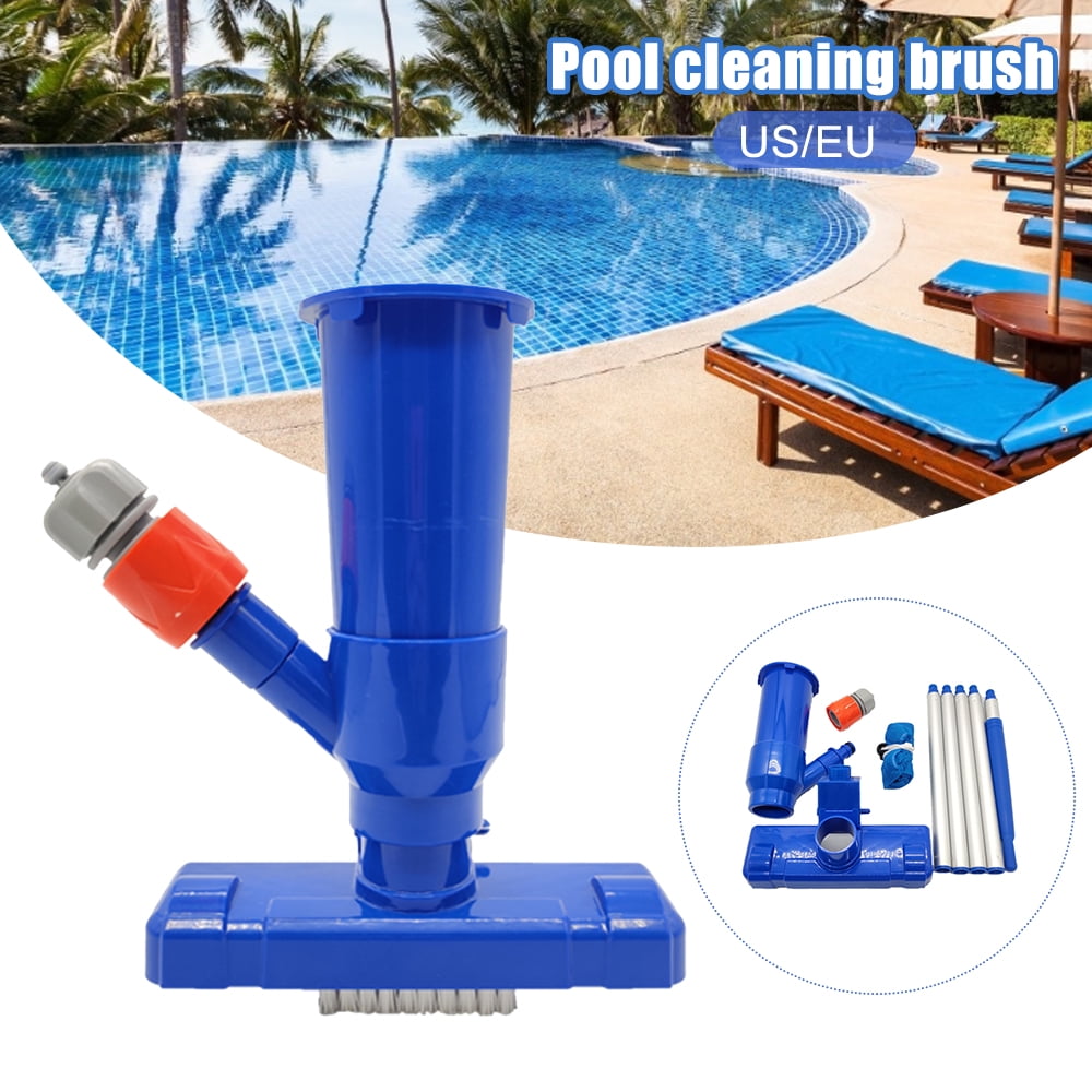 Scrub Brushes Pool Vacuum for Above Ground Pools,Spas Inflatable Pools No Garden Hose Included Leaf Bag Pool Vacuum Cleaner Portable Jet Pool Vacuum Underwater Cleaner with 5 Section Pole Ponds