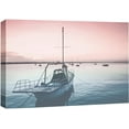 thumbnail image 3 of PixonSign Canvas Print Wall Art Film Grain Pink & Teal Duotone Boat Marine Life Ocean Photography Realism Modern Scenic Colorful Multicolor Duotone for Living Room, Bedroom, Office - 32"x48", 3 of 5