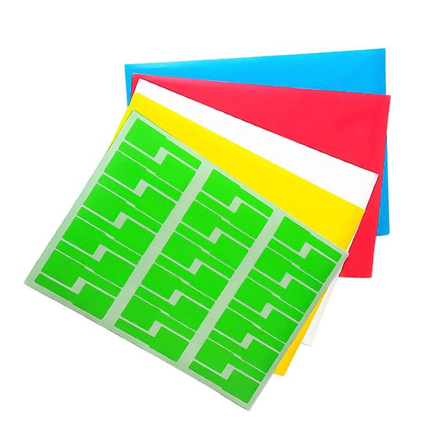 WHAMVOX 10 Pcs Multi-colour Cable Labels Stickers Synthetic Paper Waterproof Tags for Internet Cafe