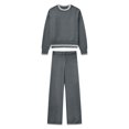 thumbnail image 3 of CILENON Sweat Suit Women Women's 2 Piece Sweasuit Outfits Long Sleeve Knit Pullover Tops Wide Leg Pants Tracksuits 2 Piece Sets for Women Comfy Travel Outfits for Women (Gray,XL), 3 of 5