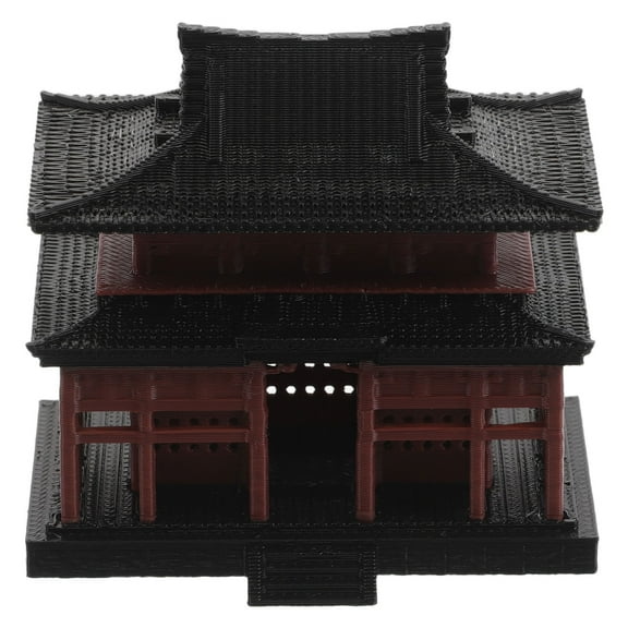 PTOOTP Traditional Chinese Style Aquarium Decor Fish Tank Ornaments Brown Resin 1 Piece Decorative Accessories