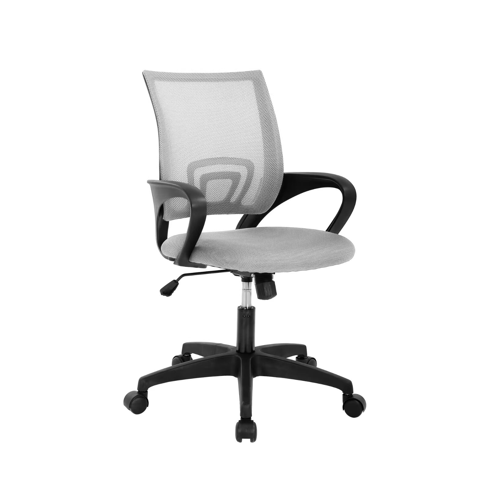 CL.HPAHKL Mesh Office Chair with Wheels, Adjustable Ergonomic Computer Desk Chair with Lumbar Support & Armrest, Comfortable Swivel Rolling Chair for Home Office Work Study, Grey