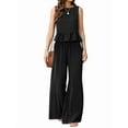 thumbnail image 1 of Ensembles de Pantalons pour Femmes, Tenues 2 Pcs, Débardeurs Sans Manches à Col Rond, Ensembles Assortis pour Femmes, Taille Élastique, Jambe Grand, Noir m, 1 of 8
