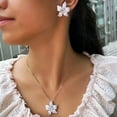 thumbnail image 5 of Fashion CZ Gold Plated Flower Pendent Chain Link Necklace Earrings Jewelry Set, 5 of 9