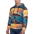 thumbnail image 3 of Picia Underwater Plant Dolphin Pattern Casual Men's Hoodie - Lightweight Hooded Sweatshirt with Kangaroo Pocket, Comfortable Pullover for Everyday, Travel-Large, 3 of 7