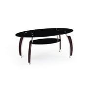 Hodedah OvalShaped Glass Coffee Table, Multiple Colors