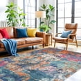 thumbnail image 5 of YOUFORTONG Washable 5x7 Abstract Area Rug, Neutral Non-Slip Stain Resistant Low-Pile Soft Rug for Living Room Bedroom Dinning Room,Colorful, 5 of 7