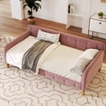 thumbnail image 5 of Twin Size Upholstered Daybed with 4 Support Legs, Pink, 5 of 7