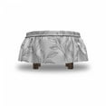 thumbnail image 4 of Black and White Ottoman Cover, Boho Leaves, 2 Piece Slipcover Set with Ruffle Skirt for Square Round Cube Footstool Decorative Home Accent, Standard Size, Black White, by Ambesonne, 4 of 5