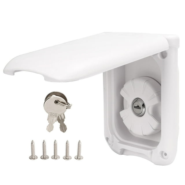 Water Fill Hatch, Gravity Water Inlet Square Lockable White Shockproof Ventilation Holes With Keys For Trailer Yacht