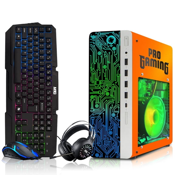 Restored HP G4 Gaming Desktop Computer PC Phoenix AMD A10-9700,16GB RAM,256GB SSD OS+2x500GB HDD,GT 730 Graphics,RGB KBM with AI Copilot,WiFi,RGB Headphone,Windows 11