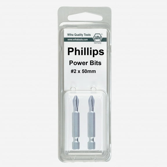 Wiha 74165 #2 x 50mm Phillips Power Bit (2 Pack)