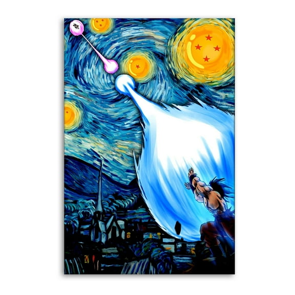 Japan Wukong Anime Van Gogh Starry Sky Canvas Wall Art Poster Decorative Bedroom Modern Home Print Picture Artworks Posters 12x18inch(30x45cm)