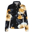 thumbnail image 4 of NuoCaiYun Women Lapel Collar Shirts, Women'S Casual Fashion Hawaiian Print Single-Breasted Long-Sleeve Shirt, 4 of 6