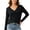 Black(New&Hot), variant on No Boundaries Women's V Neck Front Ruched Textured Long Sleeve Shirts Lightweight Loose Slim Fit Casual Layering Lounge Tops,Green,Size XL