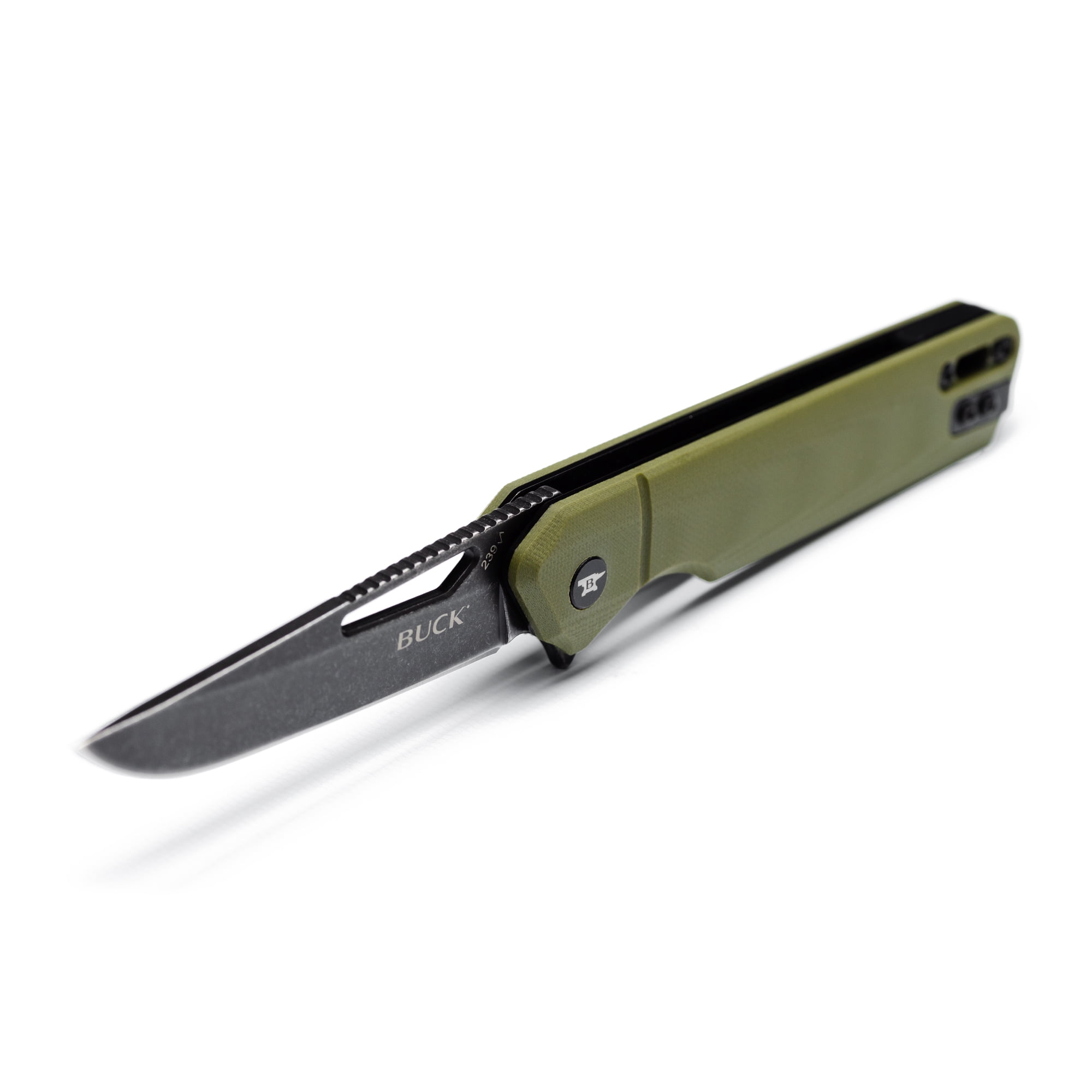 Buck Knives 239 Infusion Modified Tanto Folding EDC Knife, 3-1/5” Blade, O.D. Green, 2.82 oz