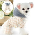 thumbnail image 3 of Plaid Pattern Pet Bodysuit Keep Warm Four-Leg Jumpsuits Outfit for Dogs – Comfort & Style, 3 of 8