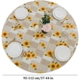 thumbnail image 3 of SURJDE Nappe Ronde Ajustée en Vinyle, Nappe en PVC Imperméable et Anti-Huile avec Endos en Flanelle, Résistante aux Taches, Essuyable, pour Table Intérieure et Extérieure, 37 Pouces-44 Pouces, 3 of 7