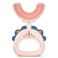 thumbnail image 2 of Cepillo de dientes en forma de U Silicona Formación para niños Cepillo de dientes Manual de 360 ​​grados Limpieza Reutilizable Limpieza de Limpieza Hogar Suministros Rosa Methold HA028517-01B, 2 of 7