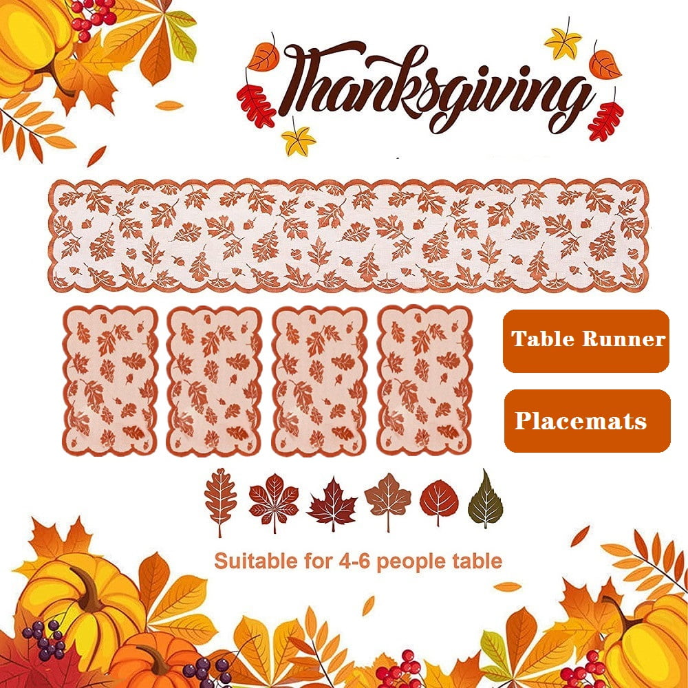 Maple Leaf Lace Table Runner Perfect for Fall Dinner Parties Restaurant Decor 