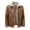 Khaki Mens Jacket, variant on Sherpa Lined Leather Jacket Men Suede Shearling Lapel Casual Vintage Overcoat Thicken Winter Thermal Aviator Flight Bomber Jackets Brown,M