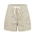 thumbnail image 1 of Aayomet 2024 Shorts pour Femmes École (Beige, m), 1 of 4