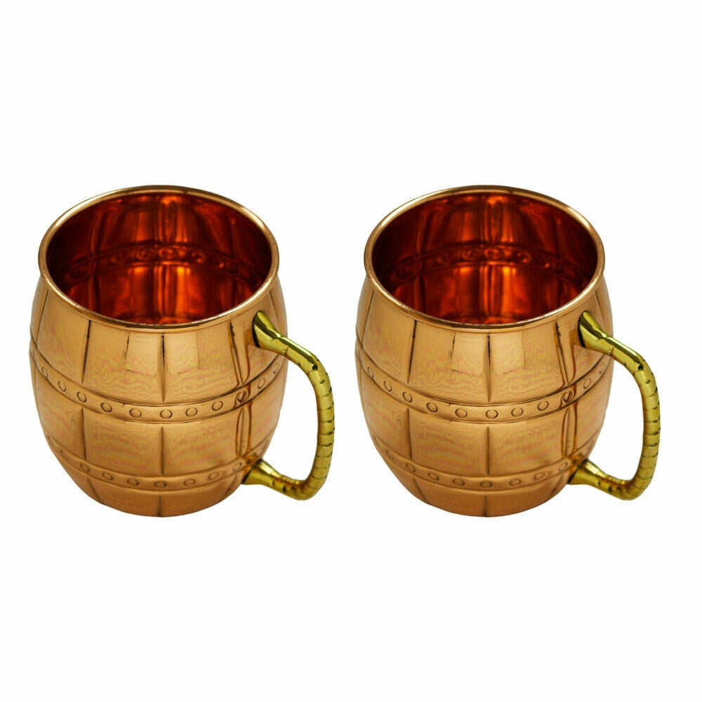 Amber Home Goods Moscow Mule Mug Barrel Style with Embelished Handles
