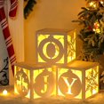 thumbnail image 4 of Nueva decoración de Feliz Navidad, caja de alegría transparente de papel blanco con luz, ciervo, copo de nieve, bloques de alegría, decoraciones para regalo de Navidad, 4 of 4