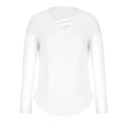 thumbnail image 3 of Odeerbi Womens Tops Long Sleeve Shirts Blouses Solid Color 2024 Fashion Leisure Comfortable V-neck Long Sleeves Blouse White, 3 of 7
