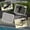 Cream White + Steel#863, variant on 43 Garden Bench for Two, Metal Patio Bench with Armrests, Cream White Porch Seating for Backyard, Poolside, Lawn, 440 lbs Capacity