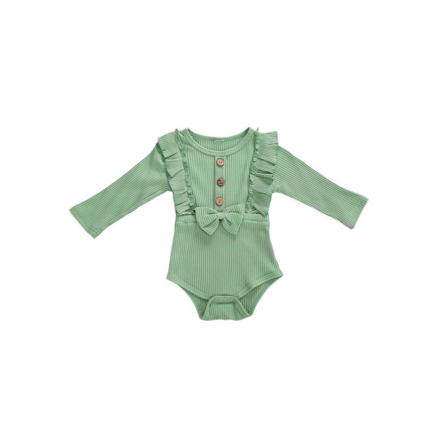 Robes d'Automne Bébé à Col Rond à Manches Longues avec Nœud Papillon