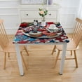 thumbnail image 3 of nygtbtfer Round Fitted Tablecloth Elastic Edged Table Cover, Watercolor Poppy Floral Wipeable Table Cloths for Kitchen Dining Party Tables,Star and Stripe USA Flag, 3 of 7