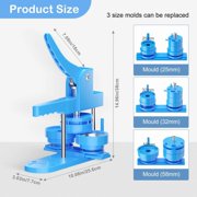 Maker Machine Multiple Sizes, Button Maker Machine ,25,32,58mm Mold DIY Badge Pin Maker Machine Kit With 400pcs Badge Button Components Parts/Pic/Circle Cutter ,Easy to Use