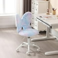 thumbnail image 3 of BOBOKY Adjustable Kids Butterfly Chair, Plush Faux Fur Swivel Chair with Wheels, Ergonomic Childrens Desk Chair for Study Reading Playroom, Girls Boys Bedroom Seat,Dreamy Blue, 3 of 9