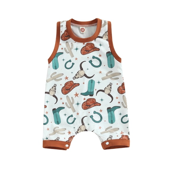 Bagilaanoe Newborn Baby Girl Jumpsuit Print Sleeveless Bodysuit 3M 6M 12M 18M Infant Summer One Piece Romper