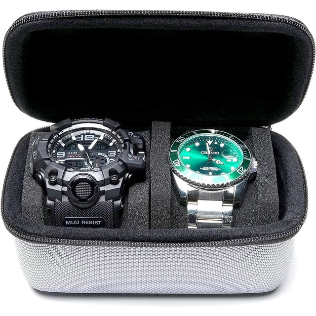 watch travel case (Gray, 2 slot)