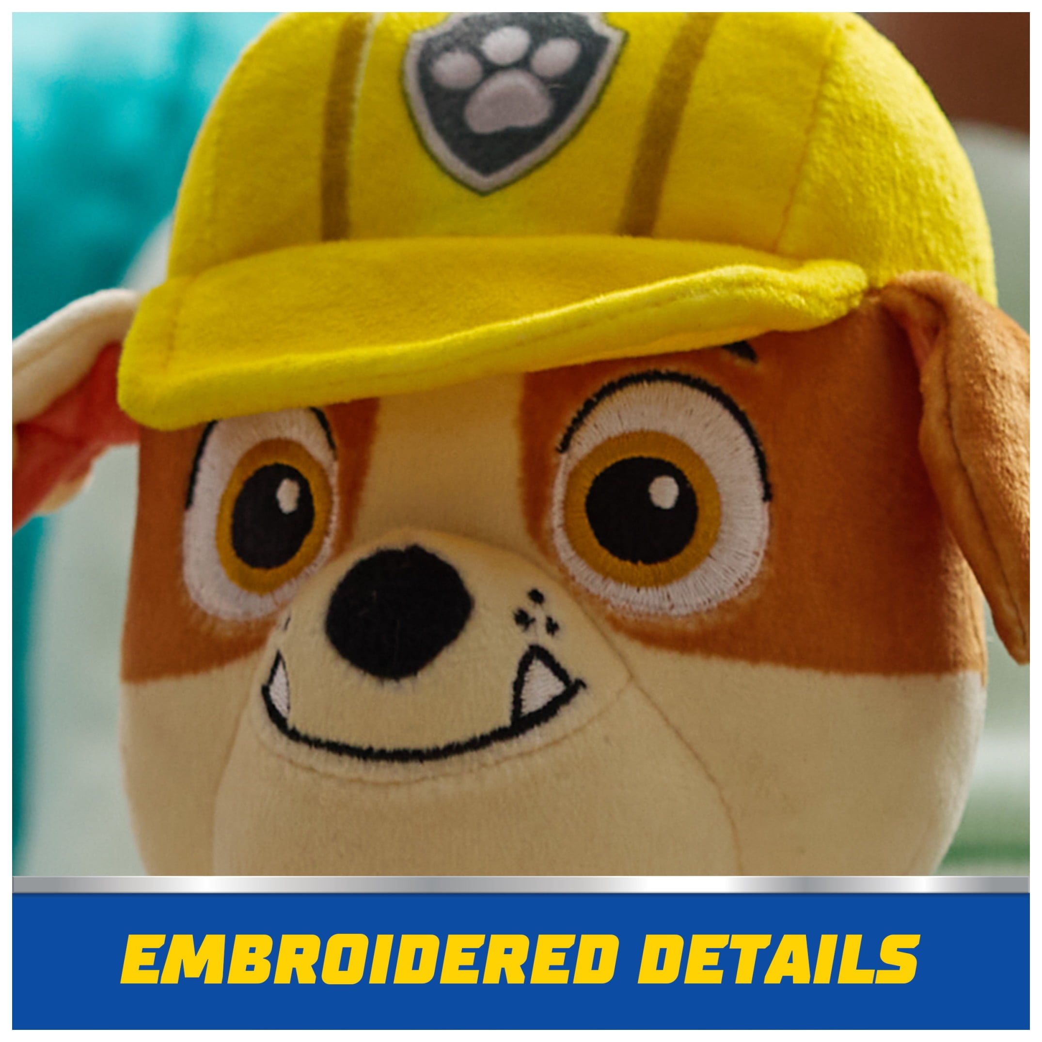 PAW Patrol Premium Plush Rubble 7-Inches Tall with Super Soft Fur for Kids Ages 3+
