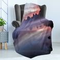 thumbnail image 4 of Glacier National Park Soft Flannel Fleece Throw Blanket, Fog Scrolls onto Lake McDonald in Violet Tones, Cozy Plush for Indoor and Outdoor Use, 50" x 60", Coral Mauve, by Ambesonne, 4 of 5