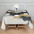 thumbnail image 3 of Black White Gray Gold Marble Pattern Square Tablecloth,Waterproof Square Table Cover,Wipeable Spillproof Washable Table Cover for Home Kitchen Party Decor 52"x52"(132x132cm), 3 of 6