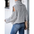 thumbnail image 5 of Asyoly Womens Turtleneck Cold Shoulder Sweaters Long Sleeve Oversized Knitted Pullover Sexy Jumper Solid Color Tops, 5 of 5