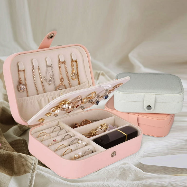 EEEkit Portable Travel Jewelry Organizer Box with Dividers for