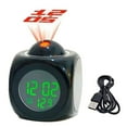 thumbnail image 3 of Projection Alarm Clock for Bedrooms Digital Voice Report Alarm Clock 12/24 HDigital Electric Clocks Projection On Ceiling with Voice Talking LED Time Temperature Display for, Bedside ,Black with USB, 3 of 7