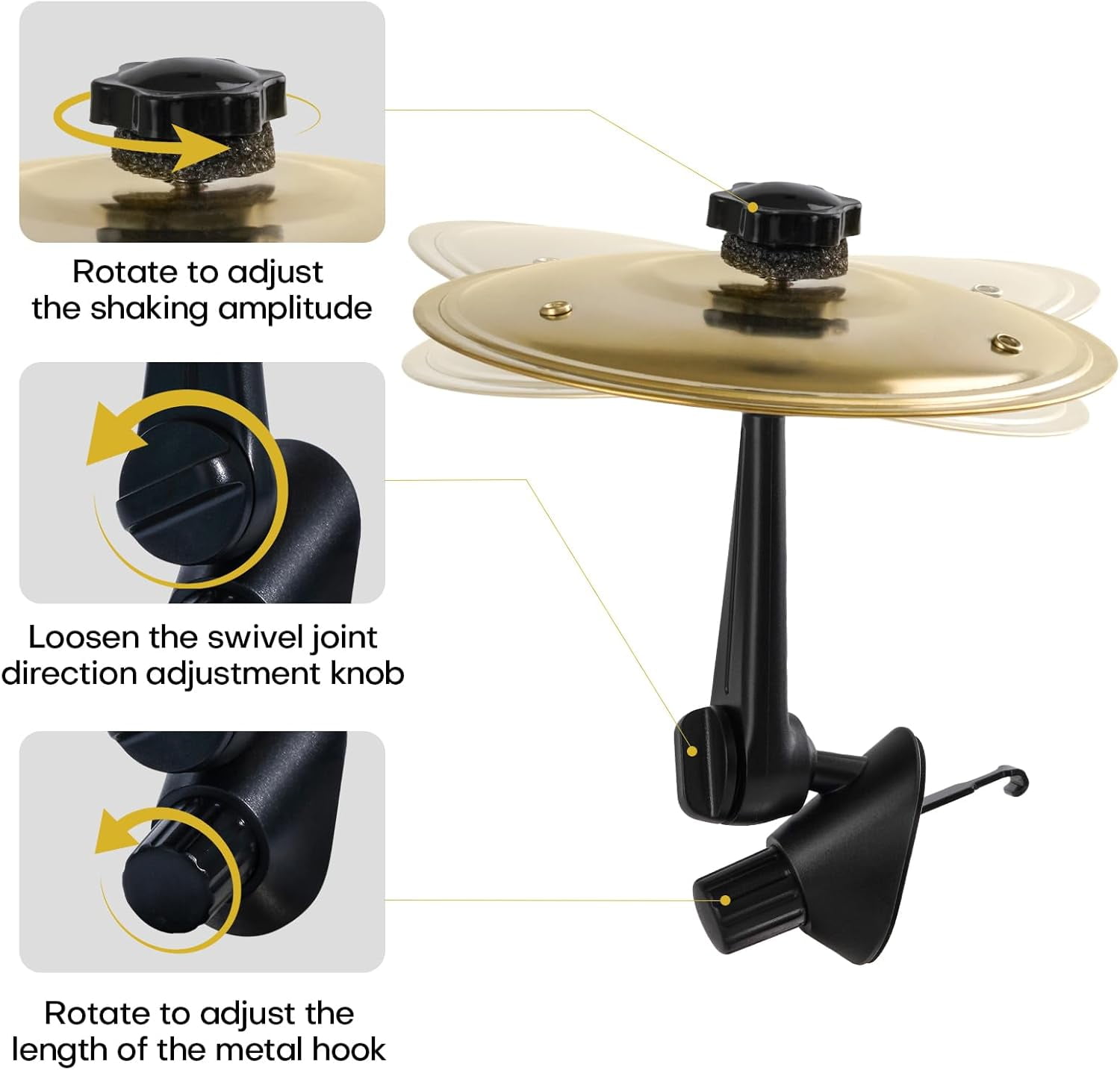 2-Pack Mini Car Drum Cymbal Air Vent Clip – Funny Dashboard Music Accessory for Music Lovers, Fits Most Vehicles,Yellow