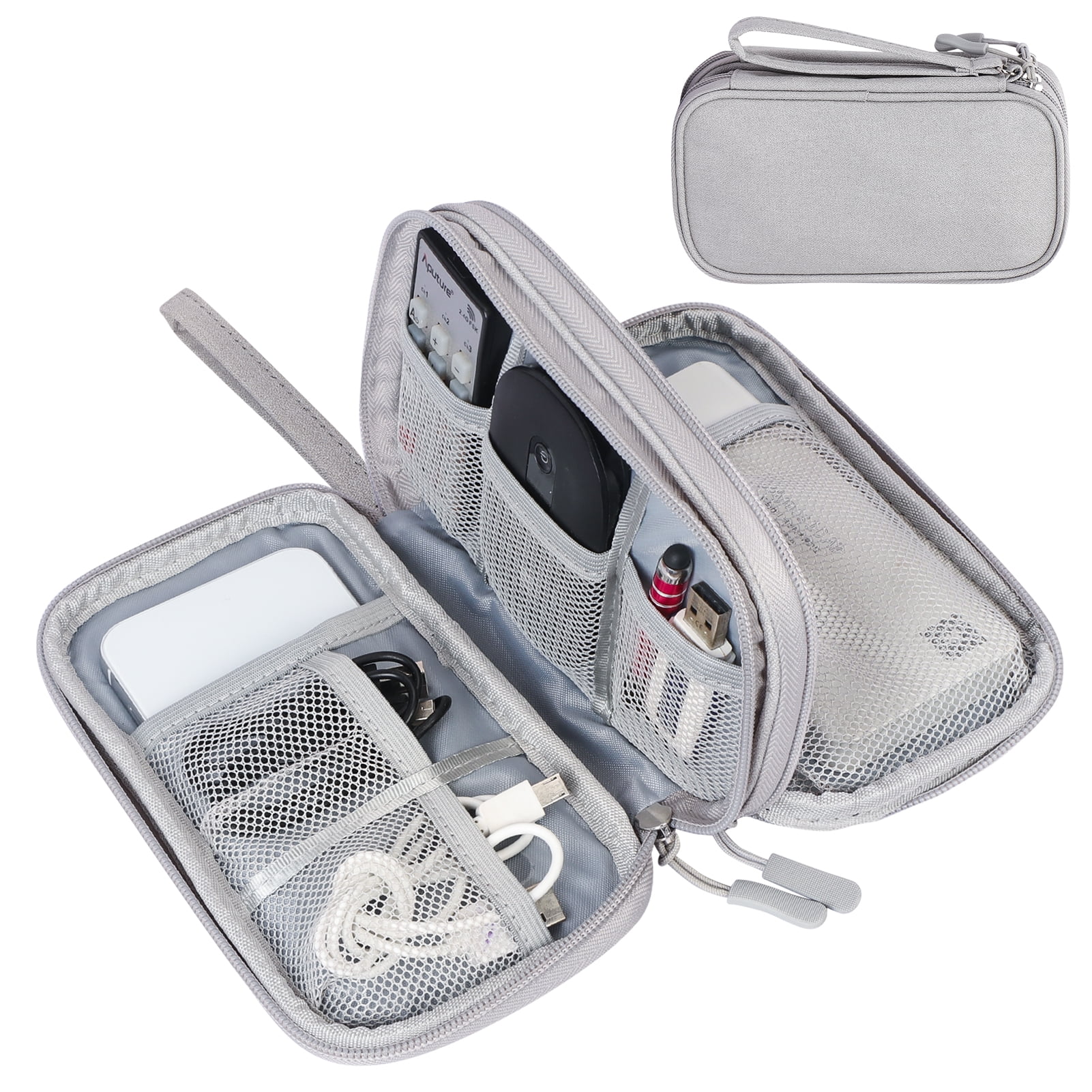 Electronic Organizer Bag, Portable Double-Layers Travel Cable Organizer  Case Electronic Accessories …See more Electronic Organizer Bag, Portable