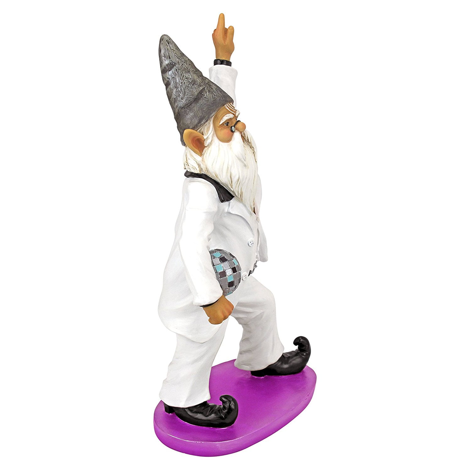 Disco Dancer Garden Gnome He/'s a Dancing Machine Flowerbed Yard Sculpture
