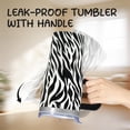 thumbnail image 3 of 20oz Zebra Stripes Tumbler with Handle, Insulated Stainless Steel Cup with Rotating Lid & Straw, Leak-Proof Water Bottle for Kids Girls Women, Birthday Christmas Back to School Gift Idea, 3 of 3