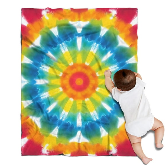 Colorful Rainbow Tie Dye Spiral Pattern Blanket,Comfortable Soft Flannel Throw Blanket,All Season,Warm Lightweight Blankets for Sofa Bed Couch Living Room Chair,30"x40"