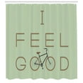 thumbnail image 3 of Ambesonne Saying Shower Curtain, Positive Words Bicycle, 69"Wx84"L, Green Cocoa, 3 of 3