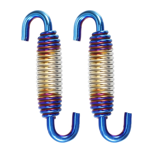 Resorte de Tubo de Escape para Motocicleta, Muelles de Silenciador 58mm de Acero Inoxidable, Accesorio Modificado Moto, Tono Plateado, 2 Piezas