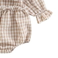thumbnail image 7 of Gerichy Infant Baby Girl Plaid Romper Baby Bubble Romper Ruffle Clothes Fall Winter Outfits with Headband 0-18 Months, 7 of 7